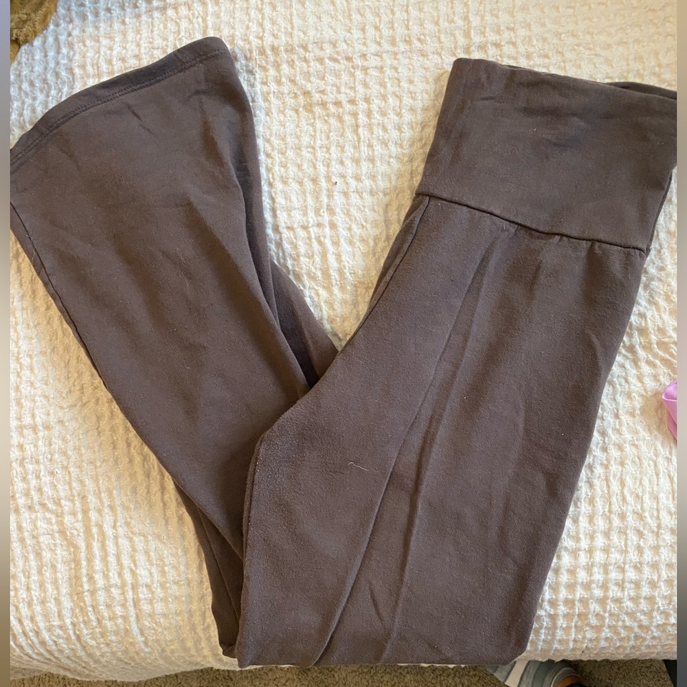 brown flared leggings